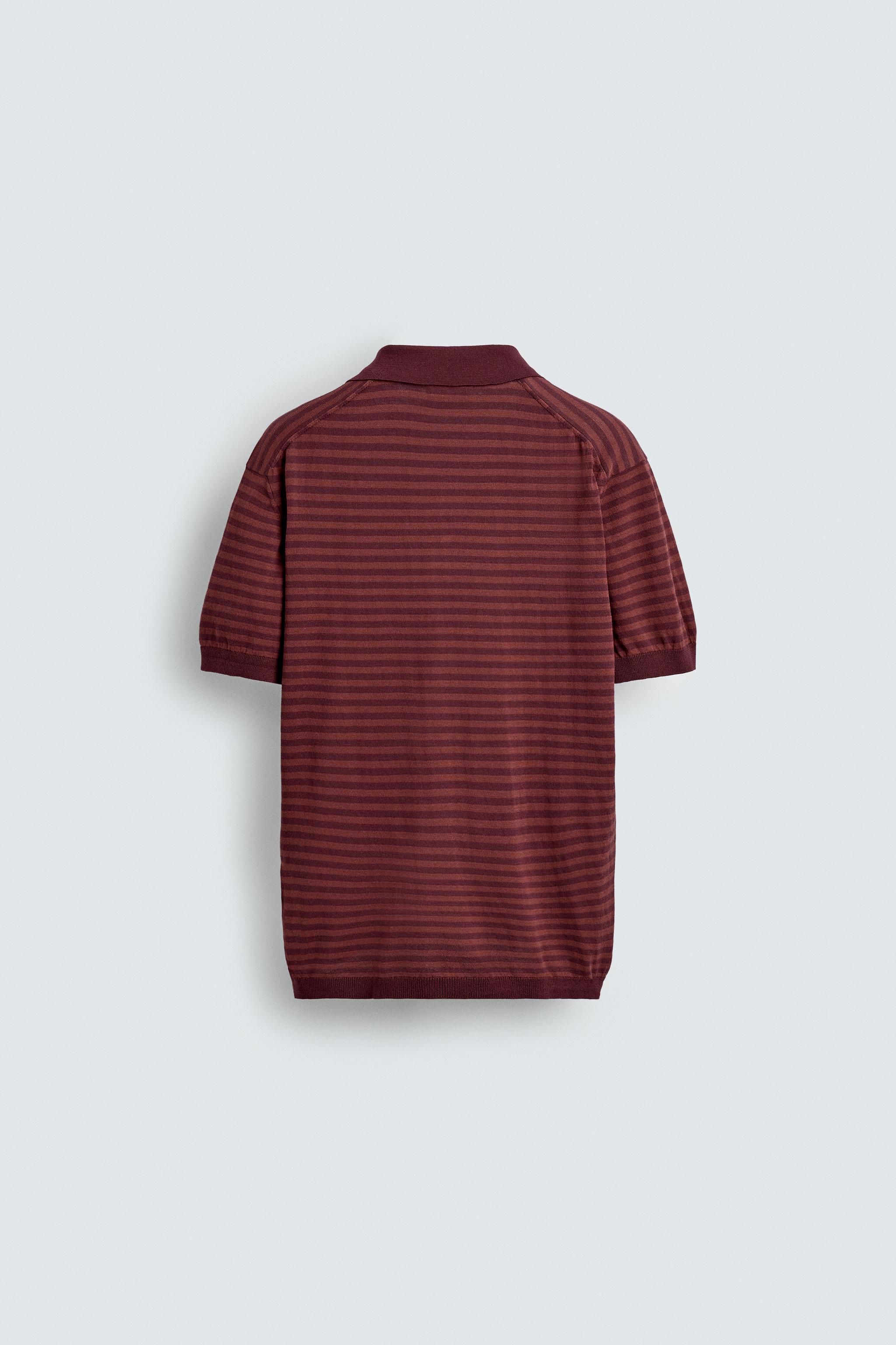POLO EN MAILLE JACQUARD À RAYURES